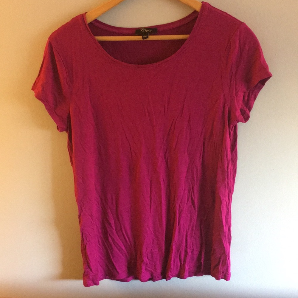 Fuschia short sleeve tee Lg